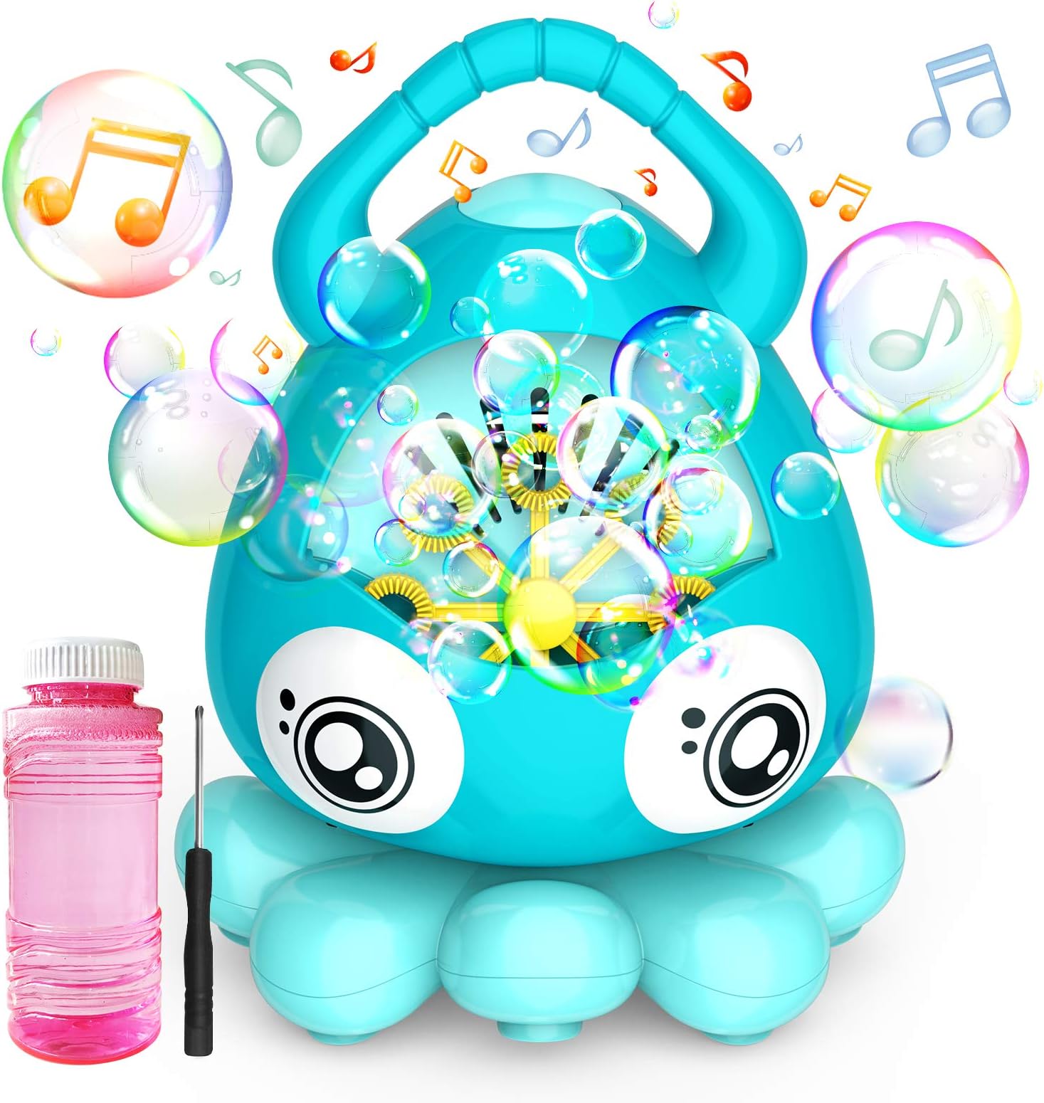 Bubble Machine Automatic Bubble Blower, Hamdol Portable Music Bubble Maker for Toddlers Kids with 3000+ Bubbles/min, 100ml Solution, Bubble Toys for Boys Girls Age 3+ Outdoor Indoor Parties