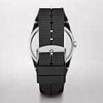 Relic par Montre en acier inoxydable et bracelet en silicone noir Jake Silver pour hommes Fossil (modèle : ZR11861)
