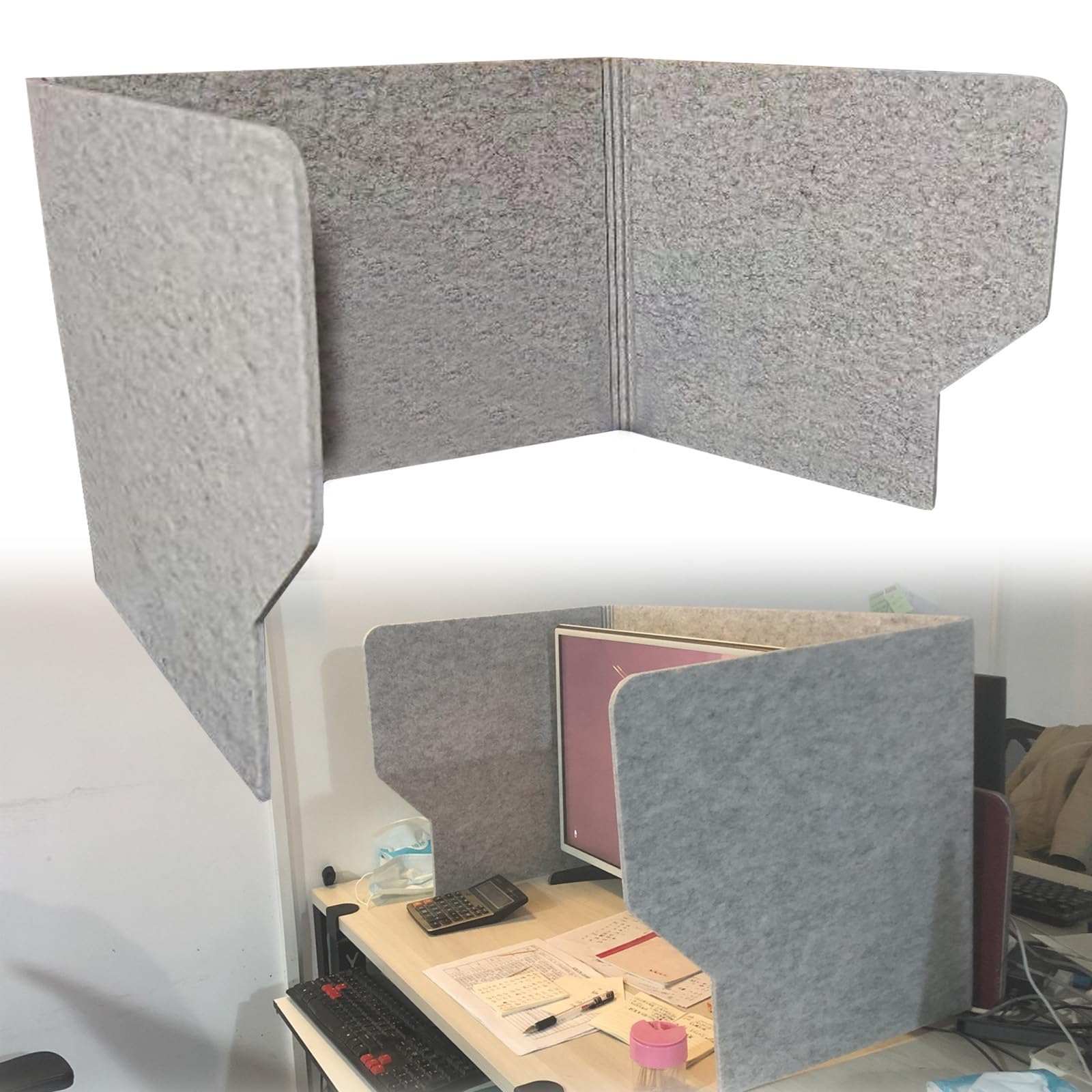 ZBBDFAZD Acoustic Desk Divider - Freestanding Sound Insulation Partition 60/80/100cm Foldable Privacy Panel for Office Workstations Easy Setup Personal Space Barrier