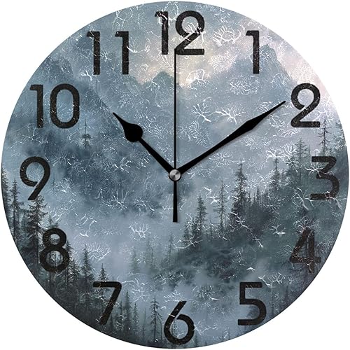 Miniatura 25 de Lifelike - Reloj de pared redondo de mármol blanco en línea negra de 10 pulgadas, analógico, silencioso, sin tictac, para el hogar, cocina, sala de