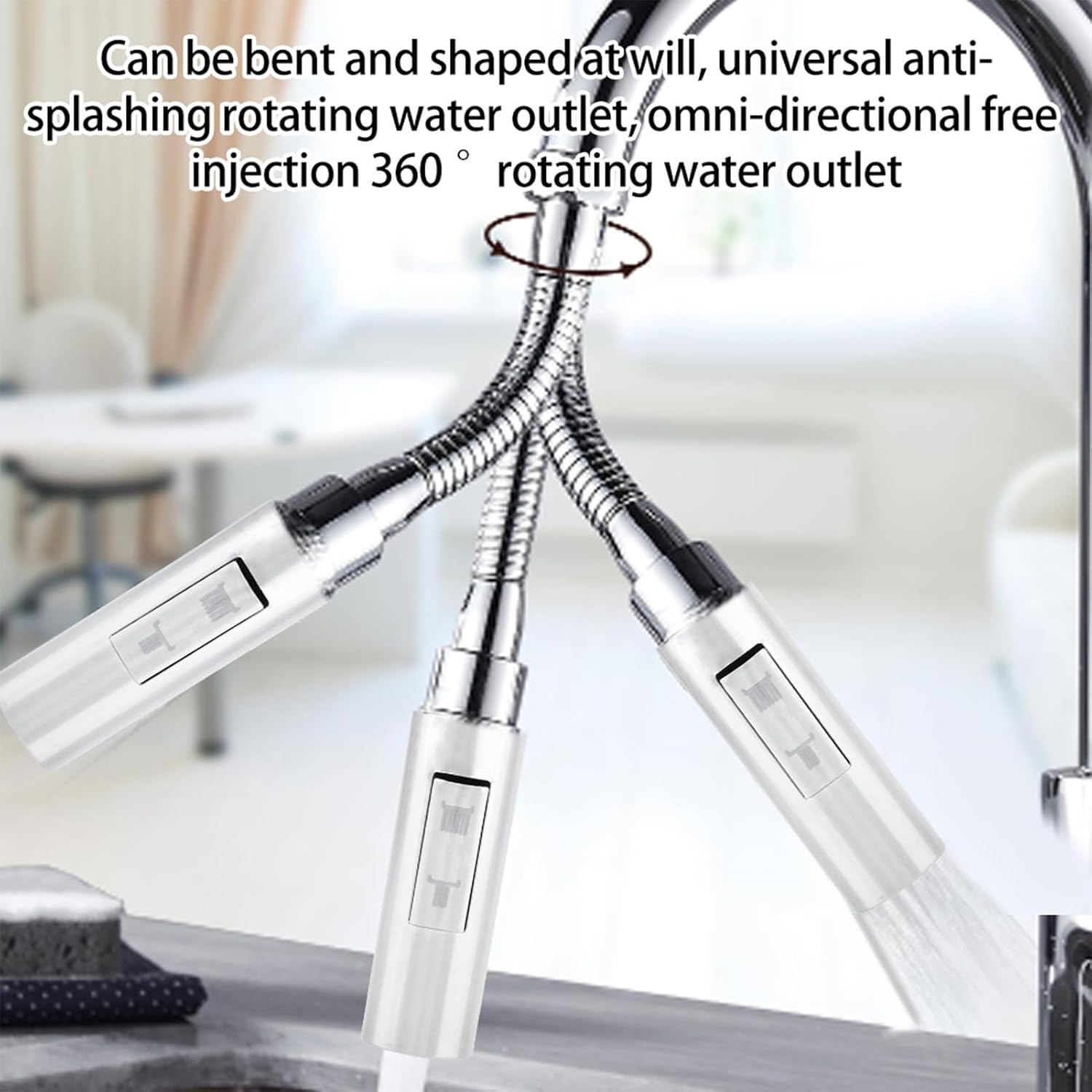 Yctze Pull Out Faucet Sprayer Shower Water Tap Spray Head, Ideal for Kitchen and Bathroom, Easy to Install Replacement Part