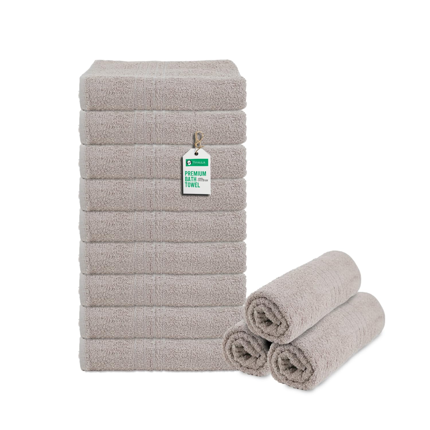 Asciugamani da bagno_27 x 54_Pk 12_Asciugamani da bagno beige (confezione da 12, 27 W x 137 L) Beige - Asciugamano in cotone per palestra, bagno, spa, rasatura, shampoo, per uso quotidiano