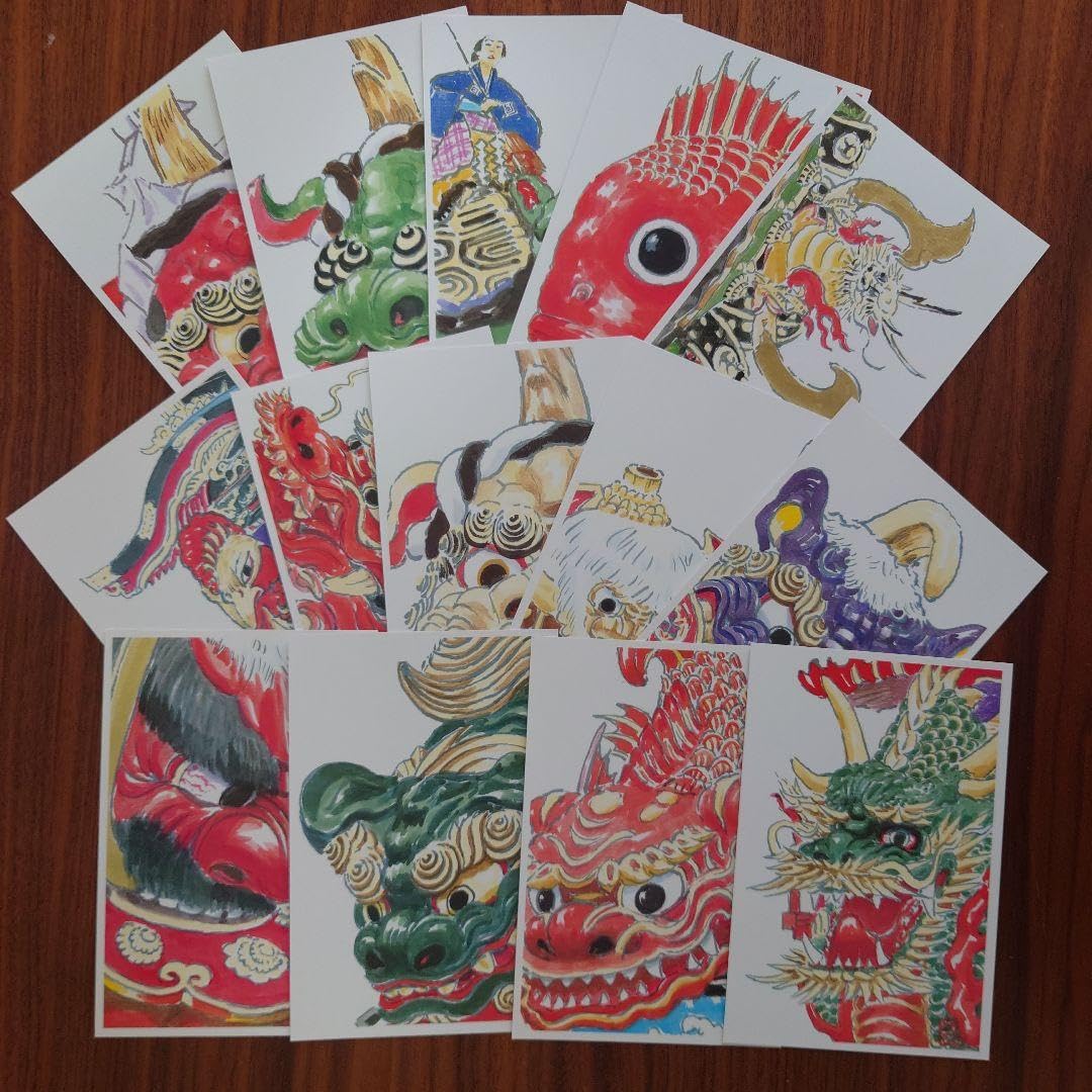 Amazon.co.jp: 唐津くんち 絵入りはがき（14枚入り） : 文房具