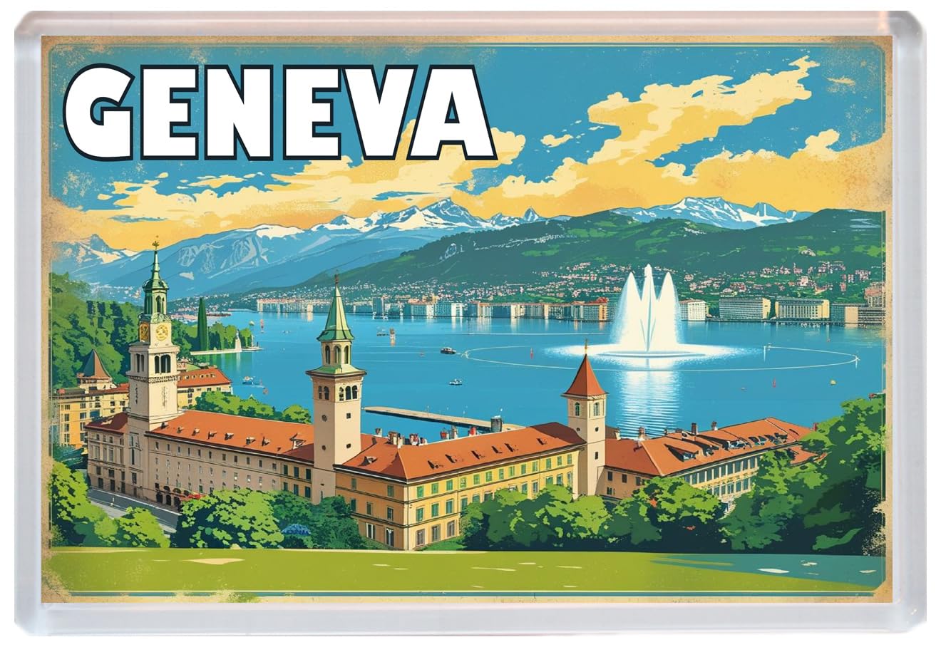 Baked Bean Store Multicolor Geneva - Jumbo Artistic Fridge Magnet 96 X 67Mm