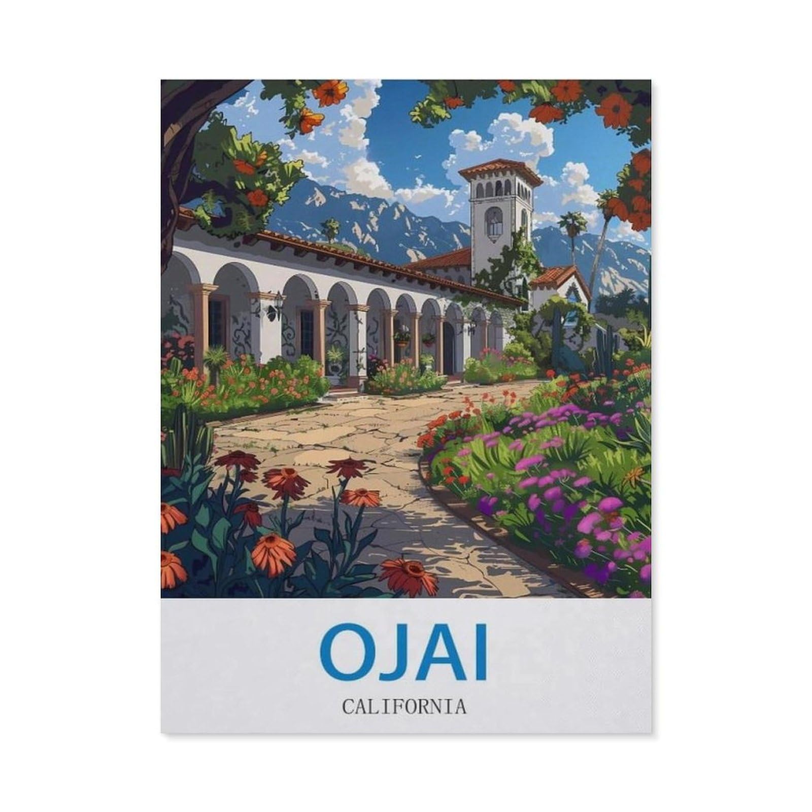 BEAYODKP Diamond Painting Kits for Adults and Kids，Ojai California，Full Drill Round Rhinestone Paint with Diamonds（40 x 50 cm/15.74 x 19.68 inches）-CJ6