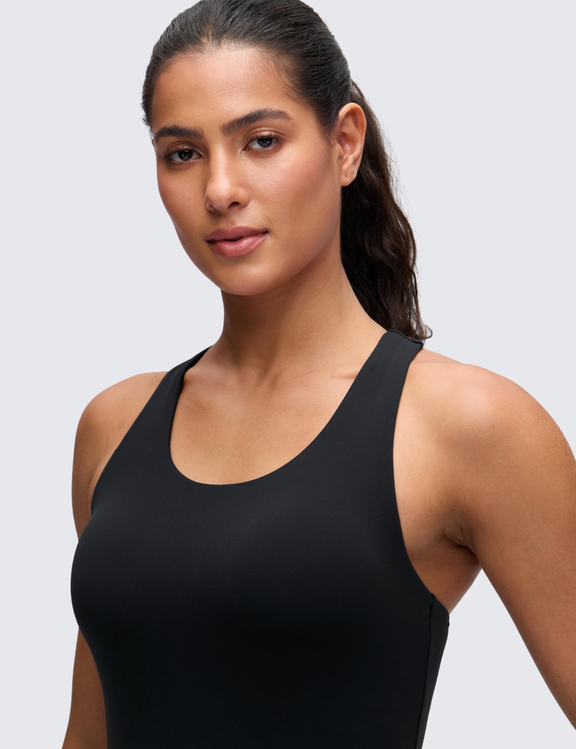 CRZ YOGA Damen Butterluxe Racerback Tank Tops mit Integriertem BH Sport Top Yoga Fitness Ärmelloses Oberteil