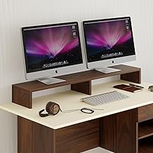 BLUEWUD Engineered Wood Norel Monitor Stand For Desk , Large Monitor Table With Screen Rise, Ideal Gaming Setup Desk, Monitor Riser Stand For Desk, Table For Monitor