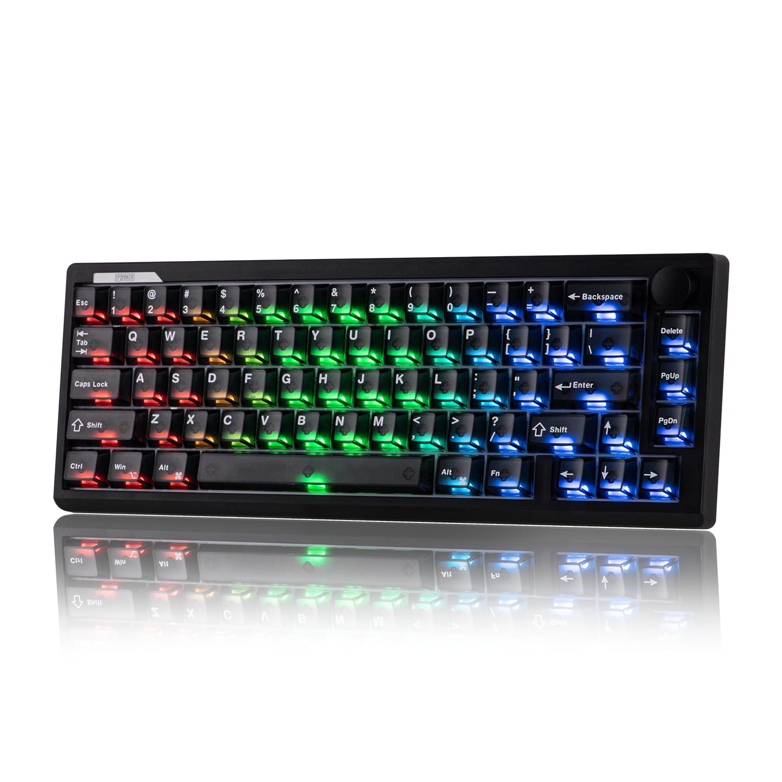 EPOMAKER HE65 V2 Tastiera da Gaming a Effetto Hall TMR con Manopola Volume | Trigger Rapido, Polling 8K, Attuazione Regolabile 0.01mm, Hot-Swap Ibrida, Cremosa e Thocky, 2.4Ghz/BT per Mac/WIN (Nero)