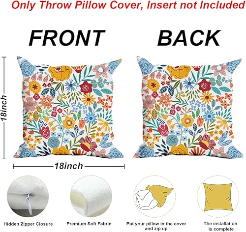 Miniatura 5 de Paquete de 2 fundas de almohada retro de 18 x 18 pulgadas, almohadas decorativas para sofá, bar, sofá, silla, hogar, dormitorio, oficina, asiento de