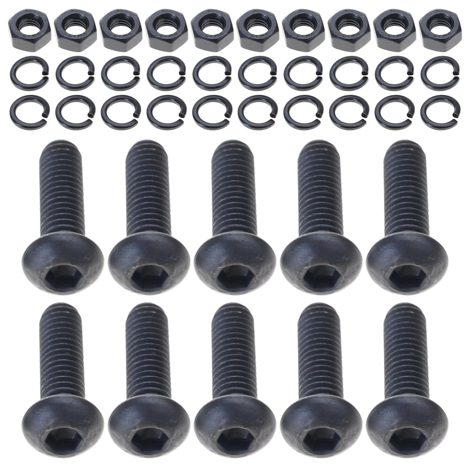 Buxuaaaa Multicolor Steel Round Head Screws Set Includes Hexagonal Nut & Washers Resistant Screws Set For & Professional Projects Industrial Fastening