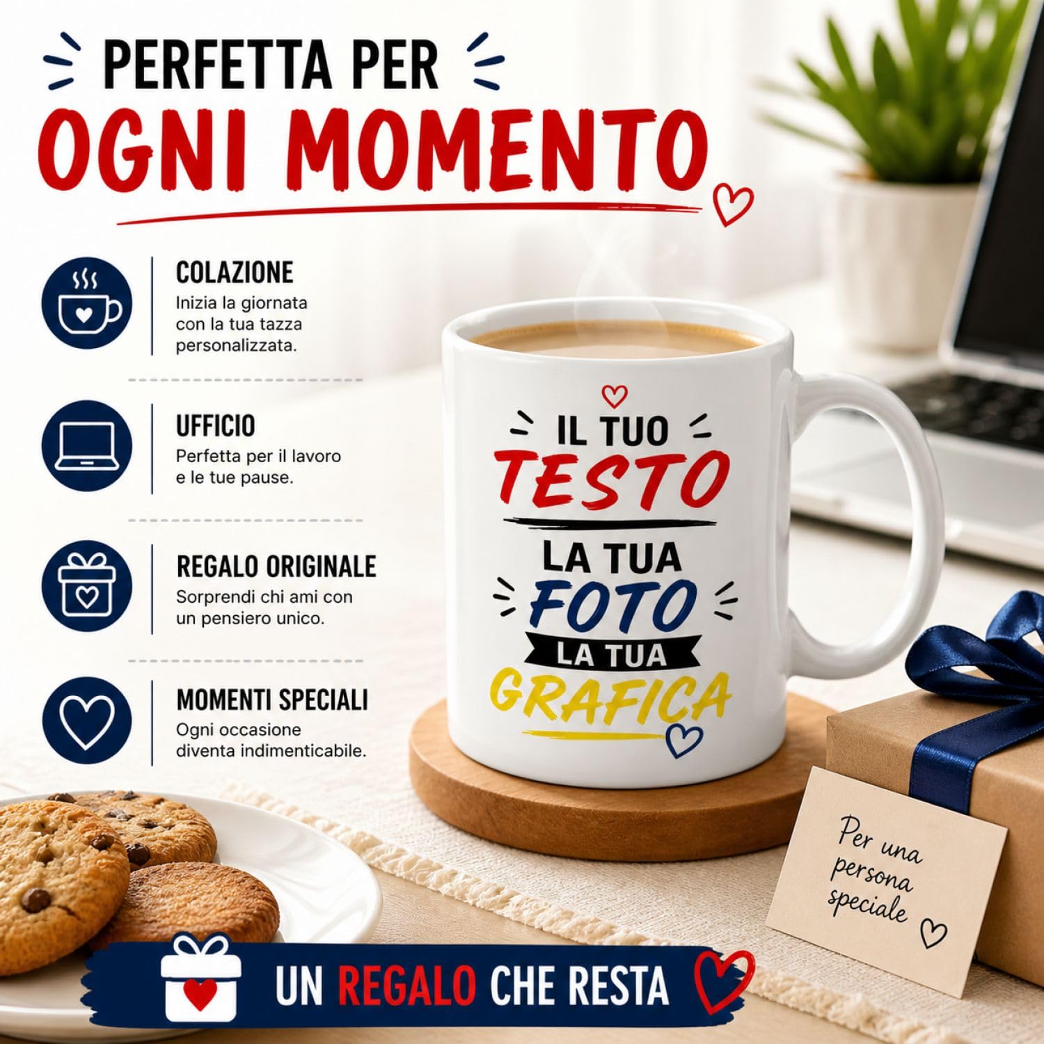 VENEZIANO Gruppo tazza in ceramica personalizzata - Made in Italy