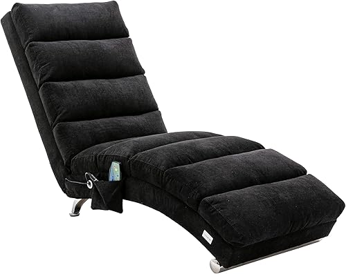 Miniatura 10 de Chaise Lounge de lino para interiores con función de masaje eléctrico, moderna silla reclinable para oficina, sala de estar o dormitorio (lino Lino