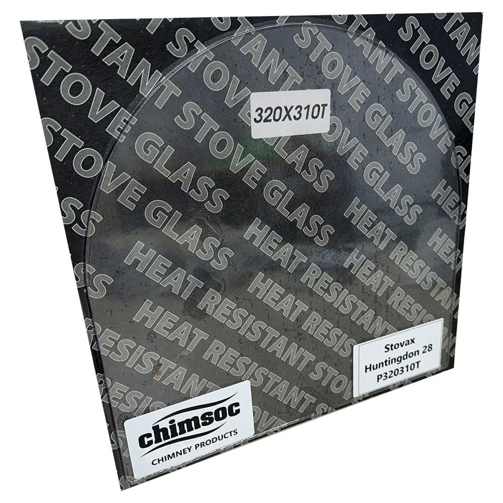 Chimsoc Replacement Stove Glass - Stovax Huntingdon 28 (320mm x 310mm Arched Top)
