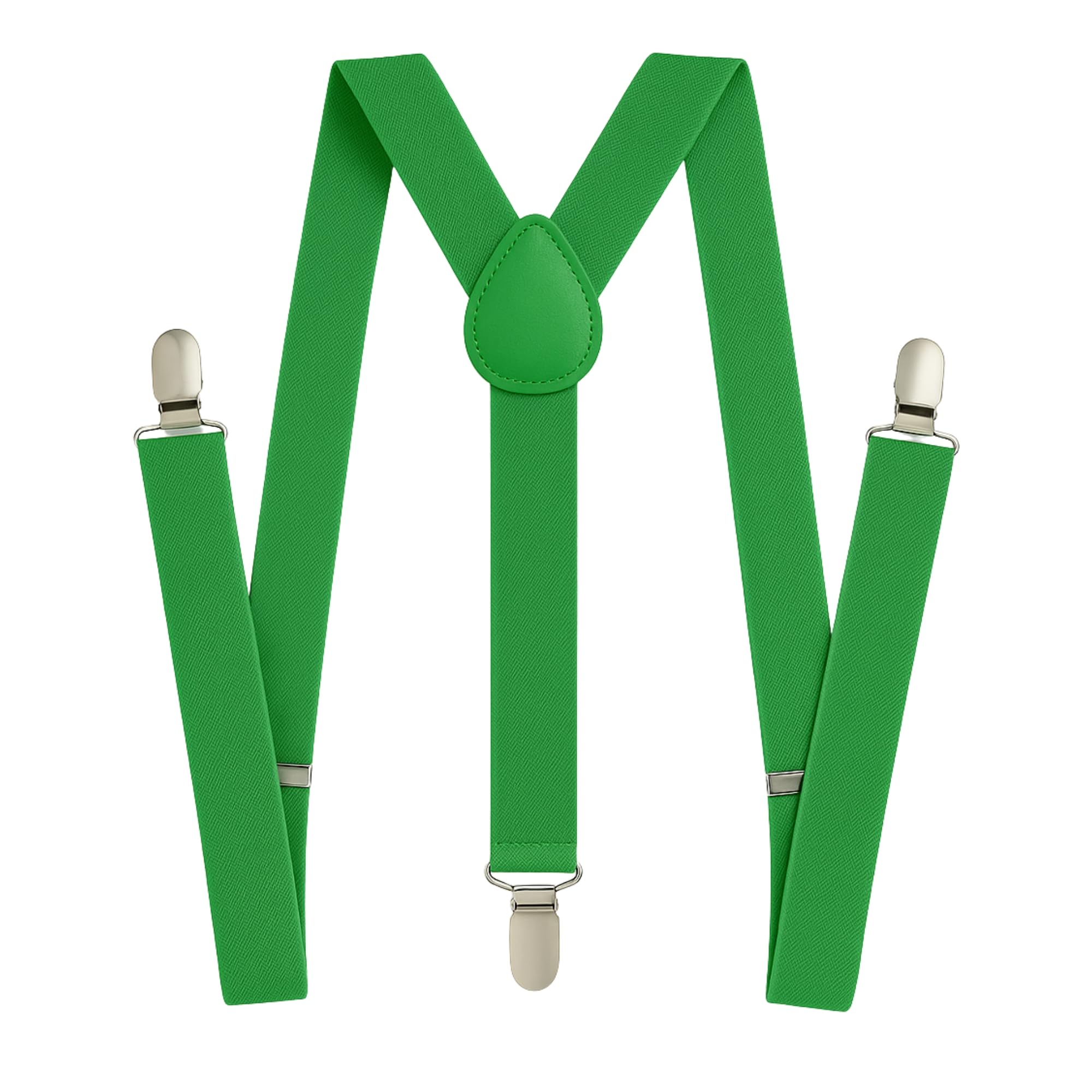 FNA FASHIONS Mens Ladies Unisex Adjustable Slim Braces Trouser Suspenders Clip On Fancy Dress (Green)
