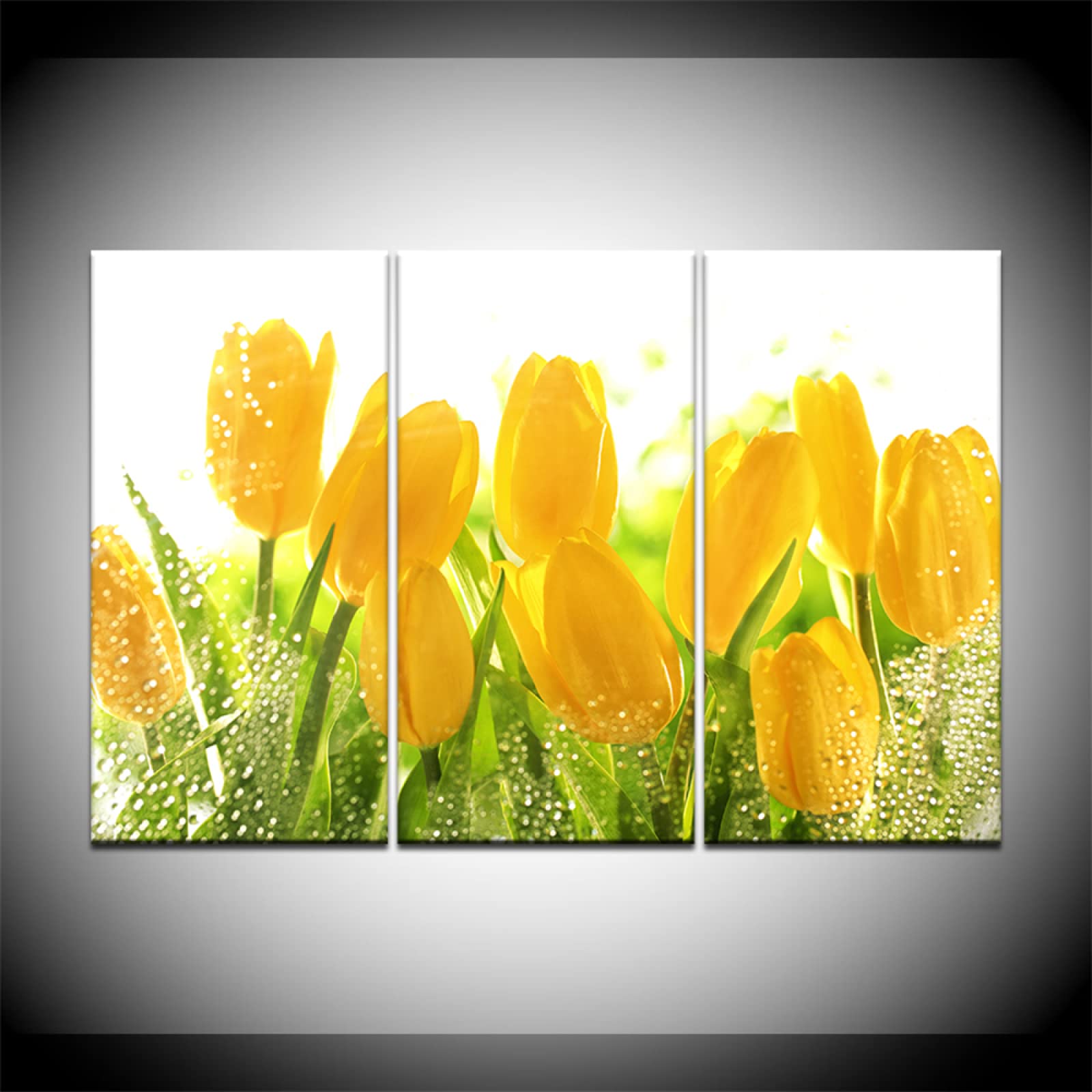 Amazon.co.jp: ゴールド色のチューリップの装飾壁絵のリビングルームの