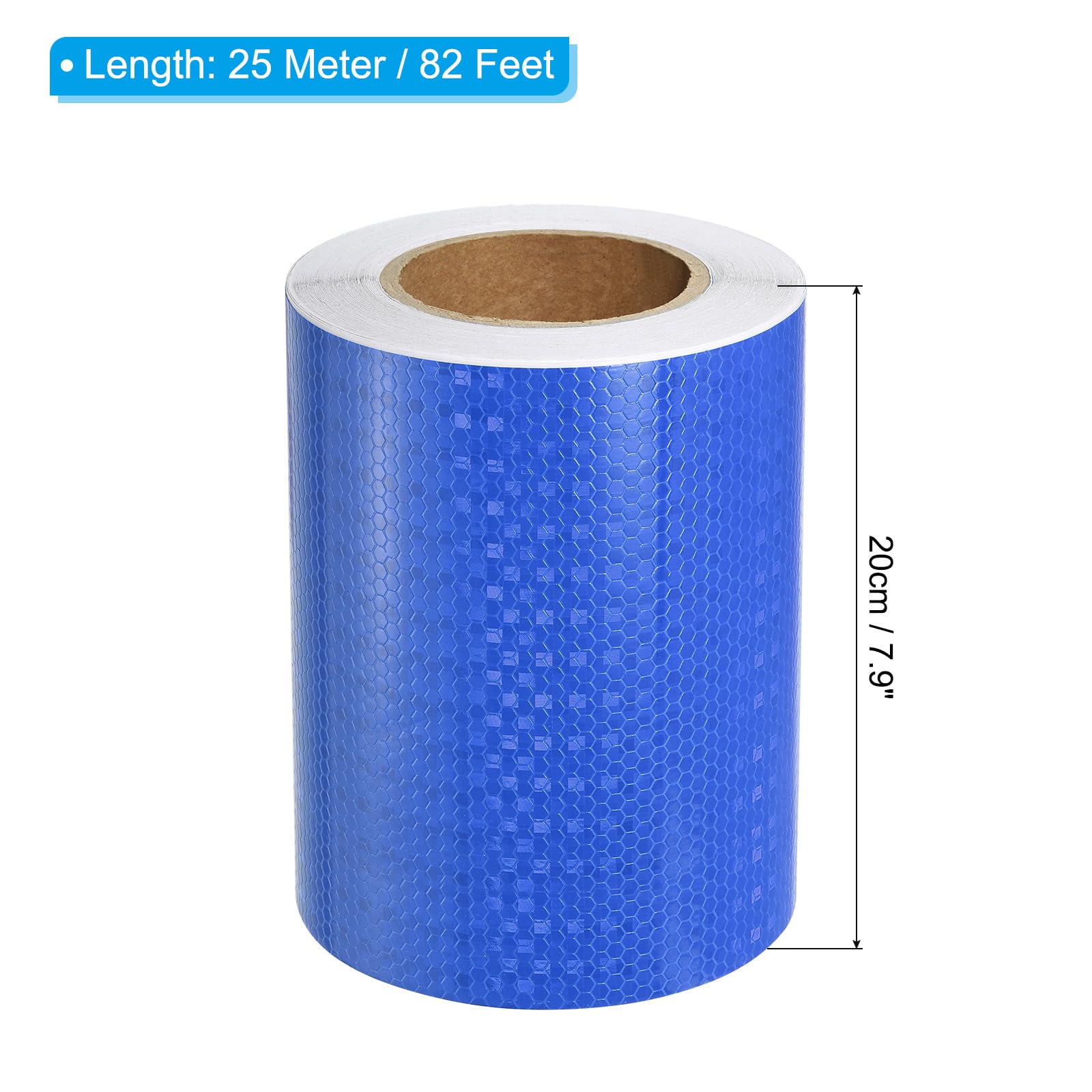PATIKIL Cinta Reflectante, 8 Pulgadas x 82 Pies Impermeable Autoadhesiva De Alta Visibilidad Cinta De Advertencia De Seguridad Reflectante Para Camiones Remolques Autos, Azul