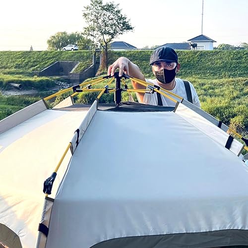 Vista 8 de Tienda de campaña Toogh con configuración instantánea, tienda impermeable para 2/3 personas, fácil y rápida de montar en 60 segundos con toldo