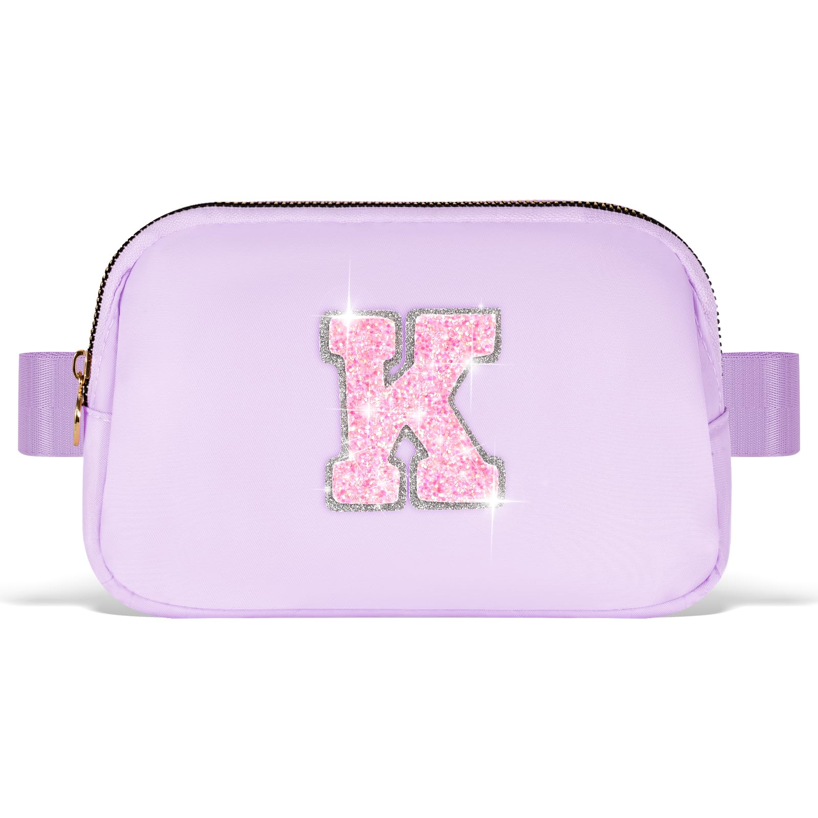 Valentines Day Gifts for Teenage Girls,Girl Stuff Teen Girls Initial Fanny Pack | Travel Monogrammed Crossbody Bag | 6 7 8 9 10 11 12 13 14 15 Years Old Girl Trendy Stuff | Lavender,Initial K