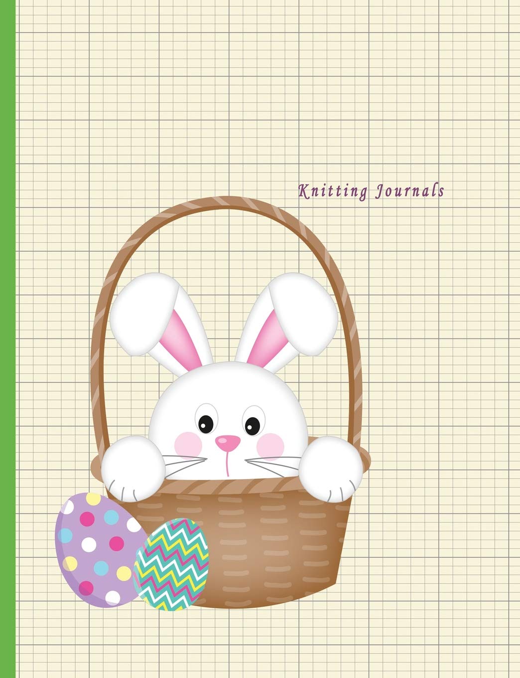 Knitting Journals: 2:3 Ratio Design Blank Knitter's Journal Graph Paper Notebook on Your Design Knitting Charts for Creative New Patterns Composition Notebook Rabbit Easter Egg Theme