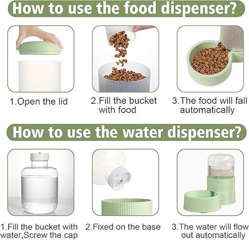 Miniatura 4 de Alimentador de mascotas y dispensador automático de gravedad de agua de 2.8 L para mascotas pequeñas y medianas, alimentador de suministro de viaje