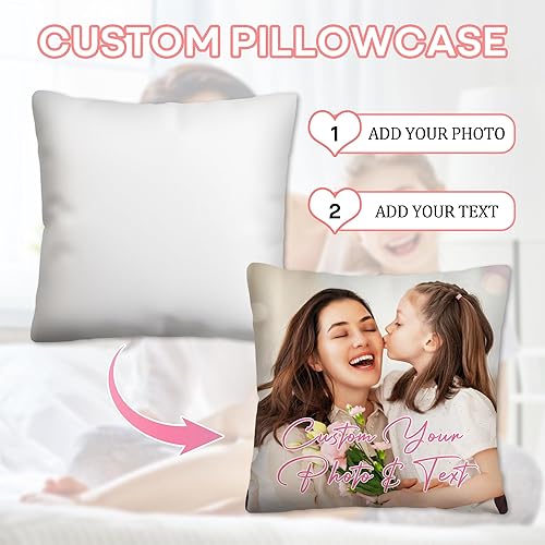 Miniatura 3 de Funda de almohada personalizada con fotos para mamá, papá, familia, pareja, amigos, día de la madre, regalos de cumpleaños de hija, hijo, niños,