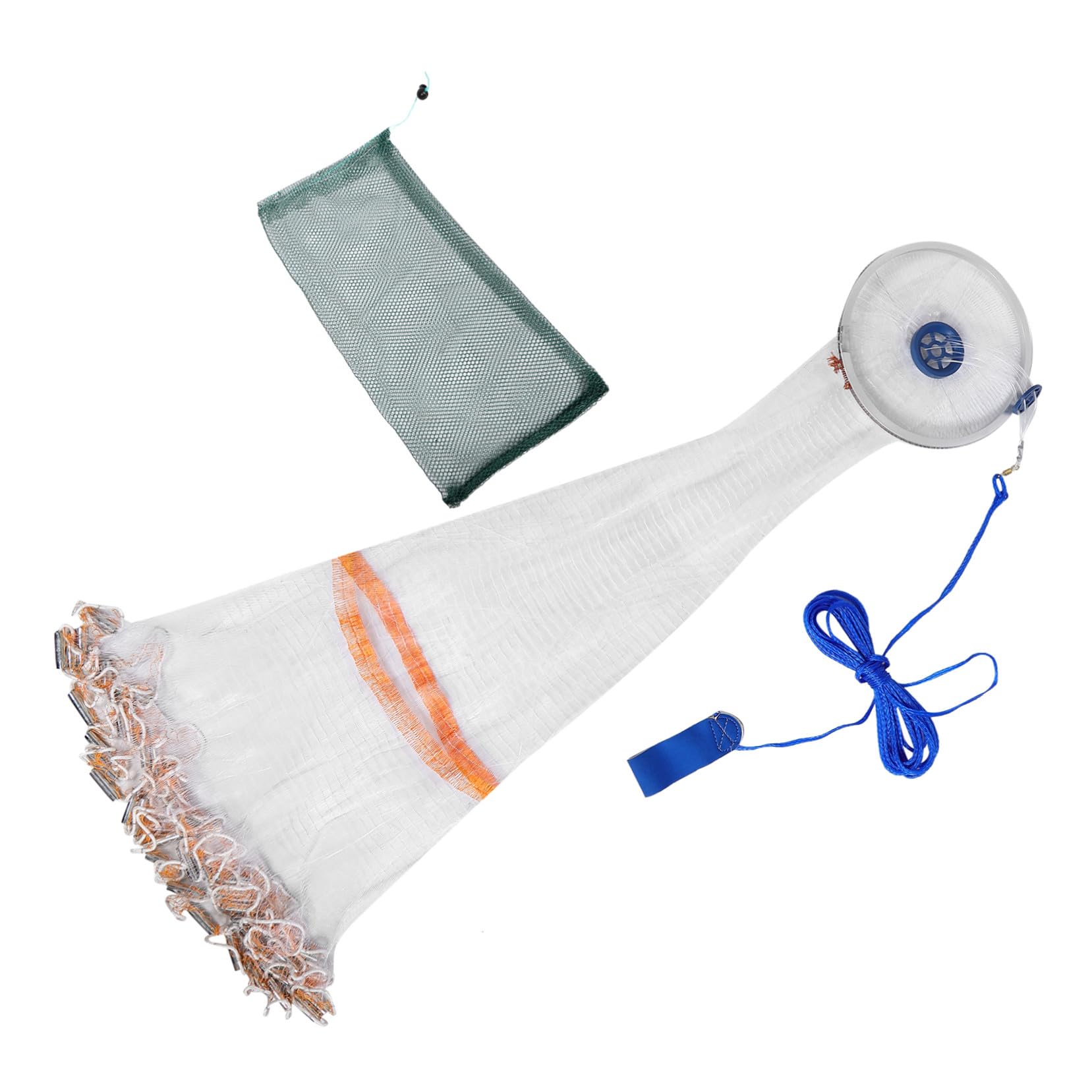 Mikikit Rete Da Pesca Con Disco Da Lancio Rete Da Lancio Per Pesci Esca e Gamberetti d Acqua Interna Costruita Alluminio Con Pesi in Acciaio Mano Maglia Fine Per Catturare Esche