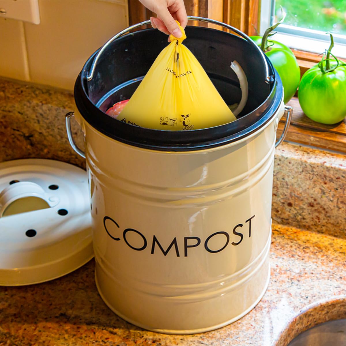 Bolsas compostables certificadas para excrementos de perro, 270 bolsas ecológicas y a prueba de fugas, bolsa de excrementos de perro 100% amarillo maíz fácil de abrir, 15 bolsas para perros por rollo