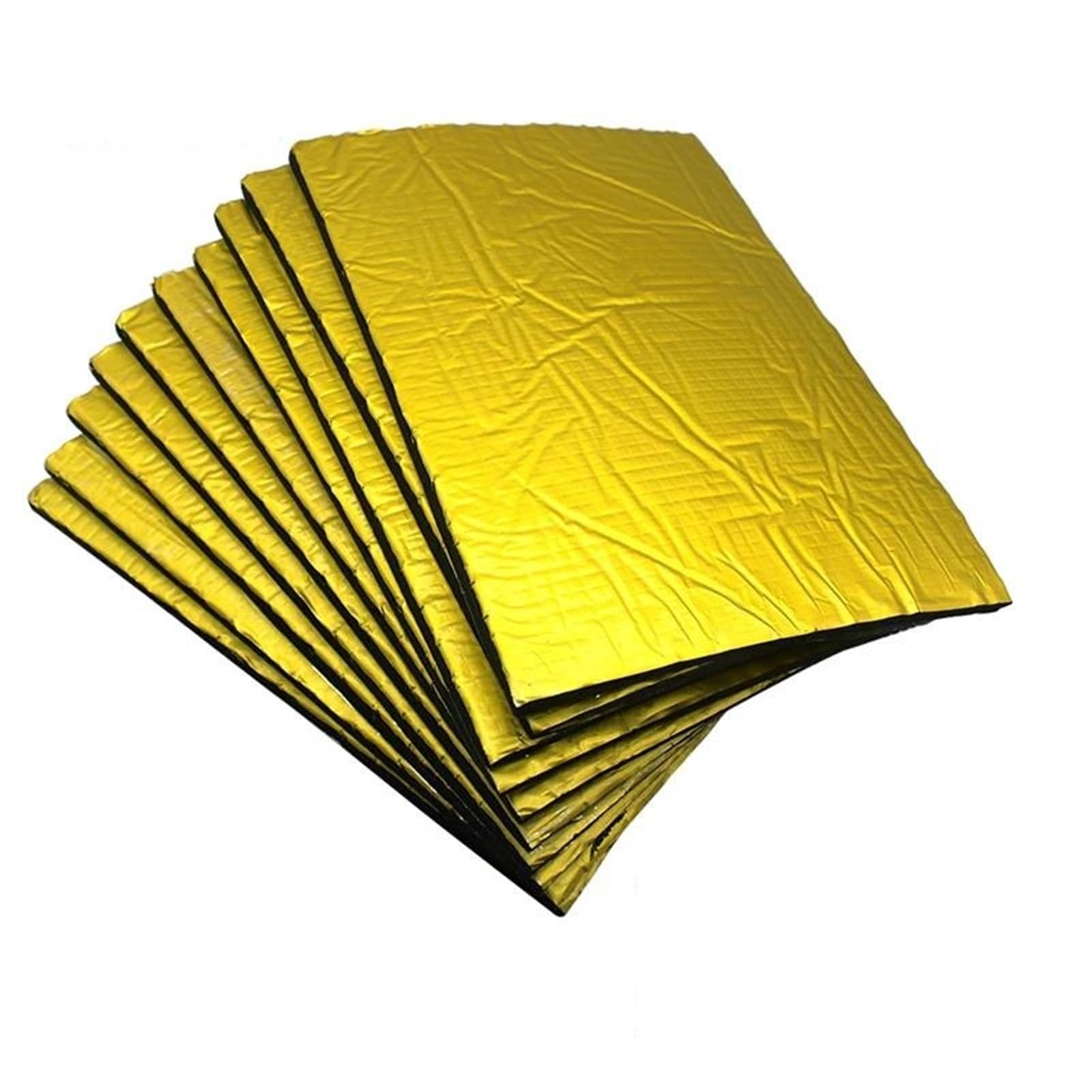 Sound Mat 10pcs 25cm*18cm Sound Deadener Heat Insulation Mat Car Sound Proofing Deadening Insulation Hood Insulation Thickness 5mm(10pcs Yellow)