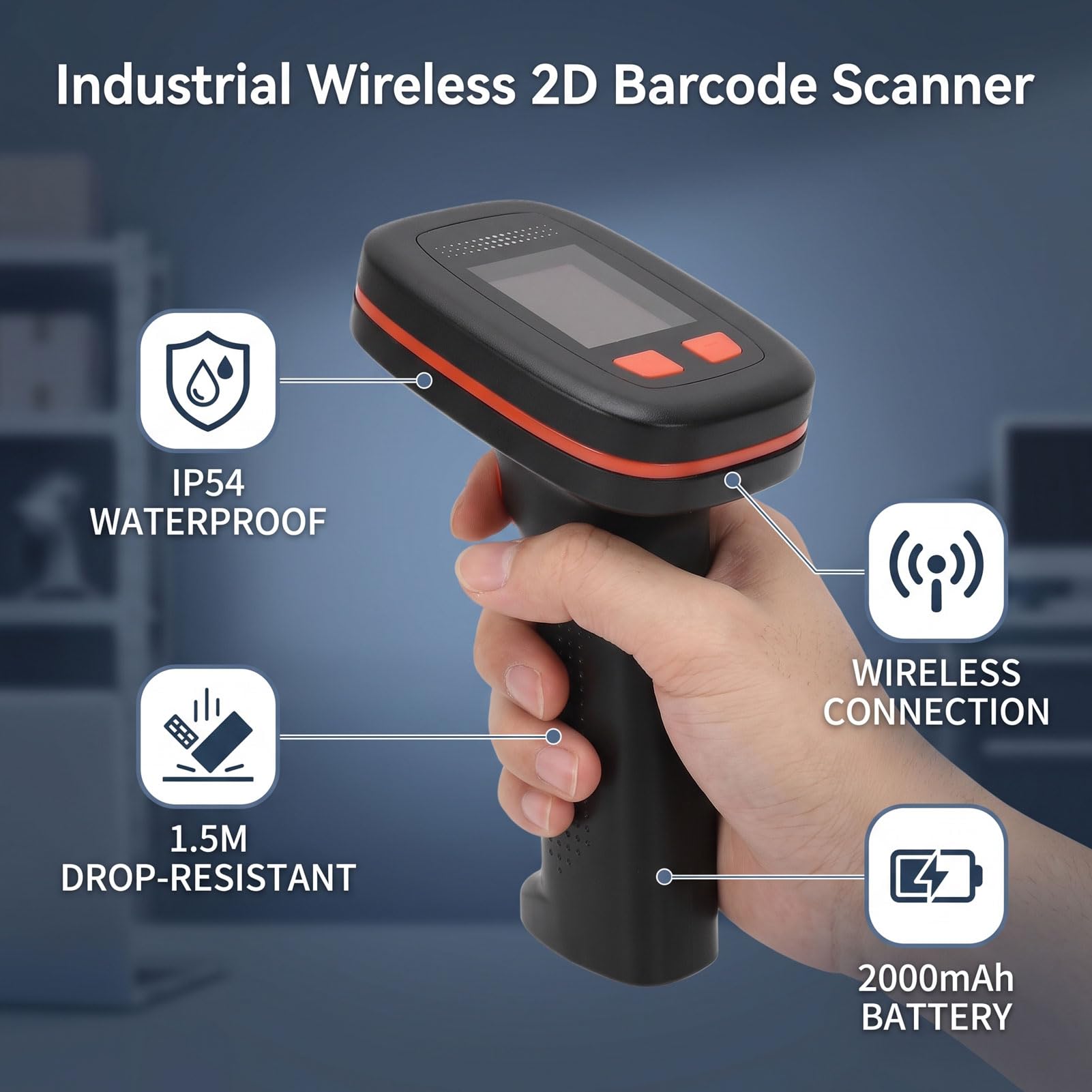 Topiky Scanner di Codici a Barre QR Industriale Bluetooth IP54 Resistente