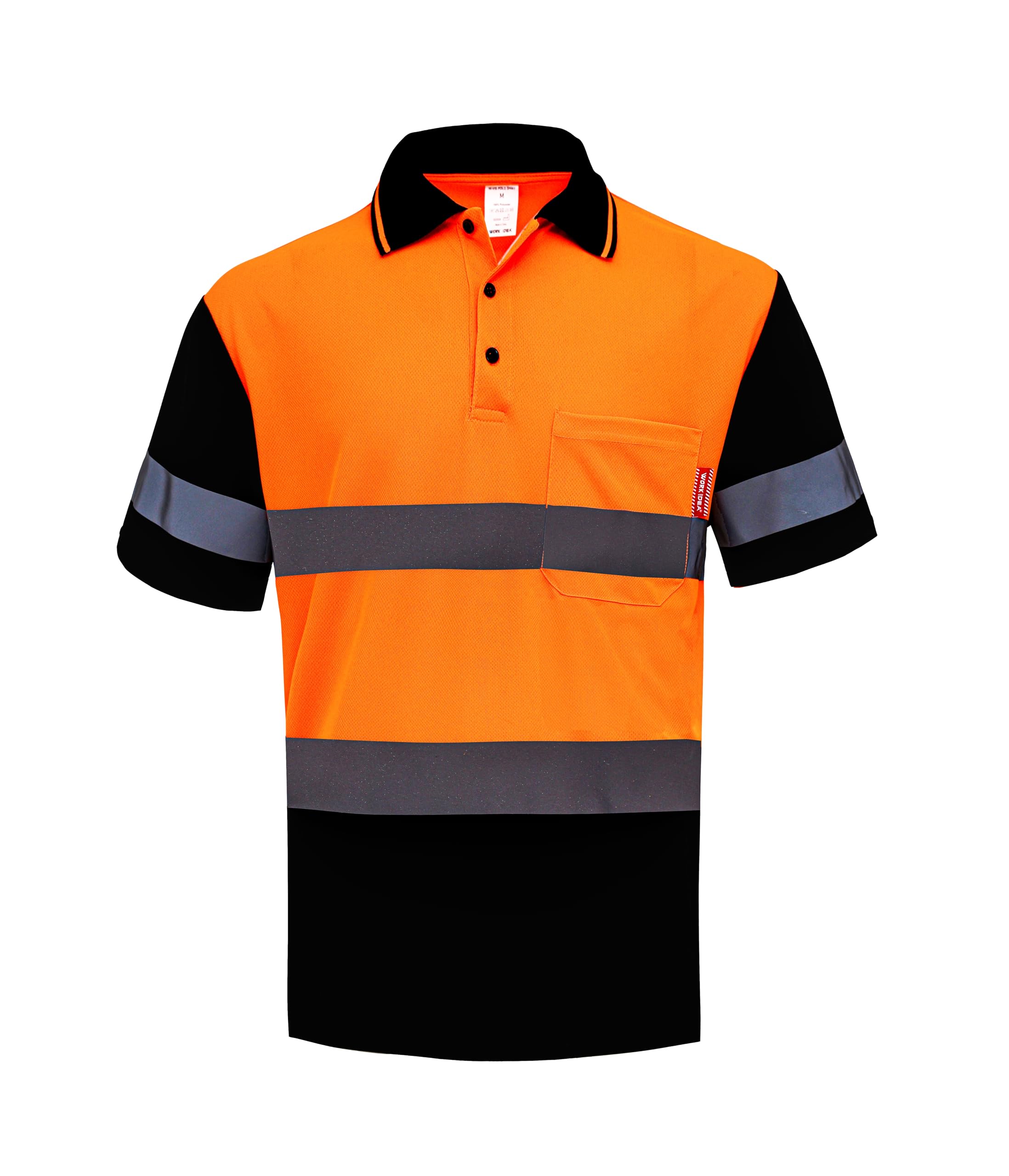 WORK IDEA Herren Warnschutz Poloshirt, Reflektierendes Arbeits Poloshirt