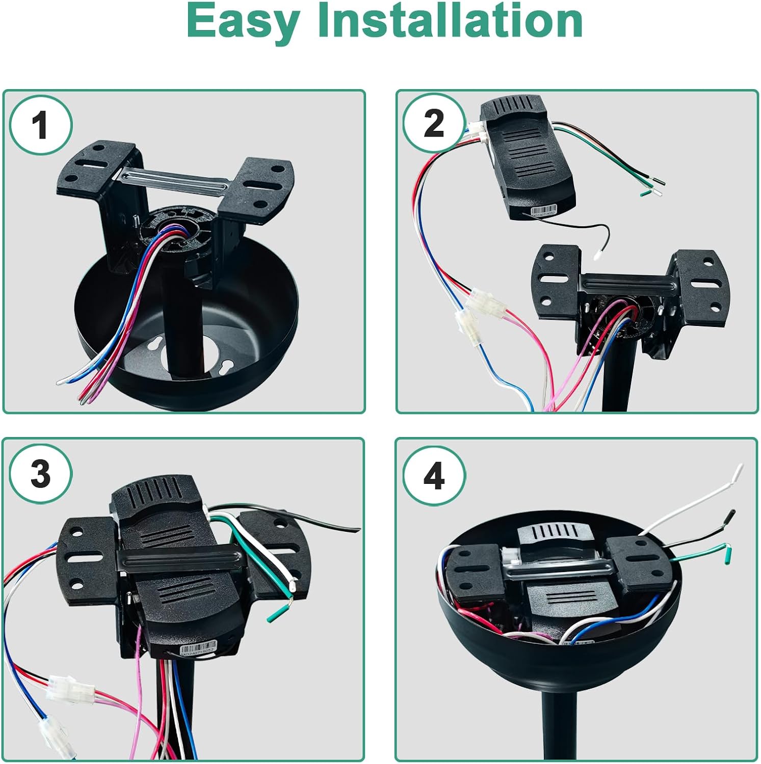 Universal Ceiling Fan Remote Control Kit 3-in-1 Fan Speed, Lighting, Timer Wireless Remote 6-Speed Control for Ceiling Fan Lights - Pairing Required