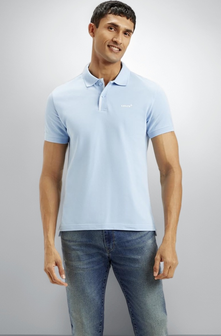 Men's Solid Slim Fit Polo Shirt (A8405-0014_Blue