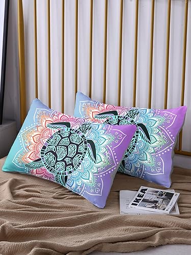 HOSIMA Sea Turtle 2 fundas de almohada suaves y transpirables, regalo para personas que duermen con calor en verano, 20 x 30 pulgadas