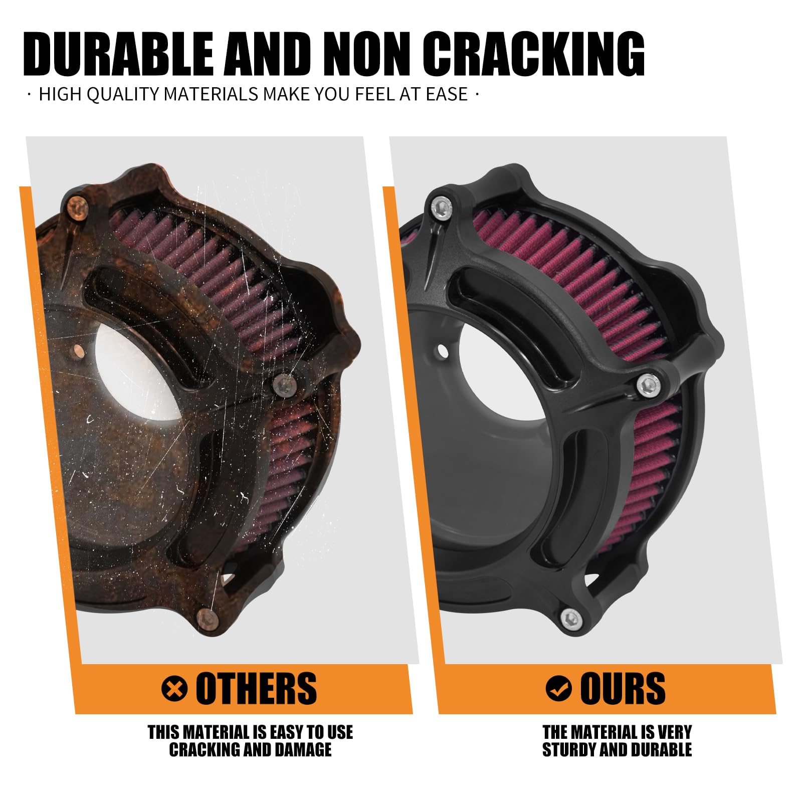 Kit di aspirazione della turbina filtro aria CNC per moto per Harley Sportster XL 1200 883 72 48 2004-2023 rosso