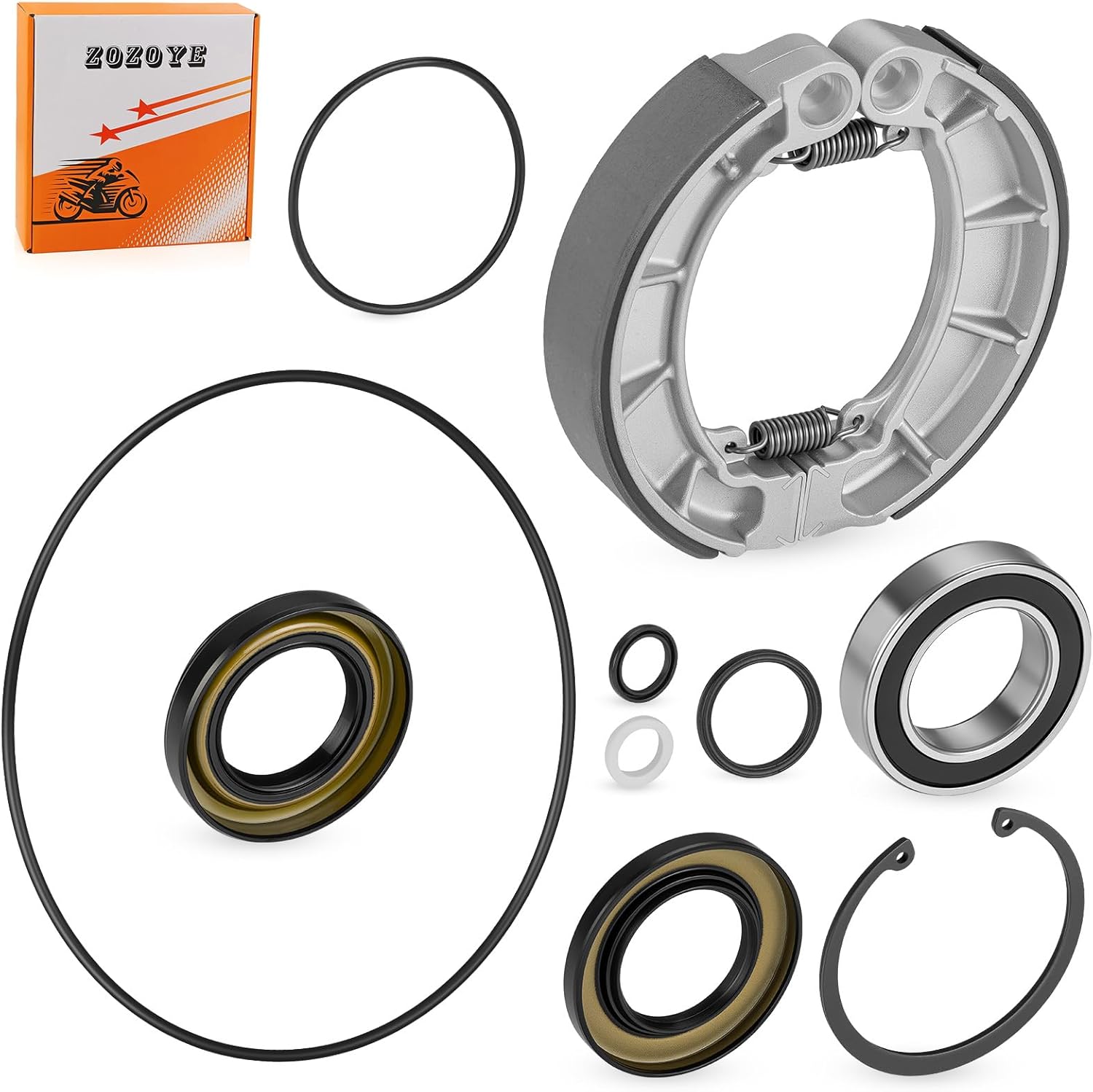 Rear Brake Drum Bearing Seals Shoes Kit for Honda Rancher 420 TRX420 2007-2013 06450-HN5-671