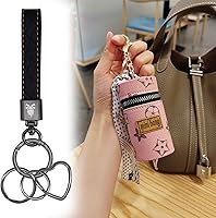 Vista 6 de BIHRTC Llavero de cuero para mujer, llavero de cuero para automóvil, llavero para mujeres y hombres