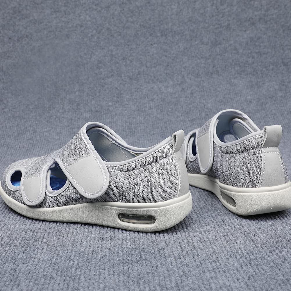 W&LESVAGO Zapatos para diabéticos para mujer, sandalias ligeras y cómodas con cojín de aire, zapatos para caminar para ancianos, pies hinchados para interiores y exteriores