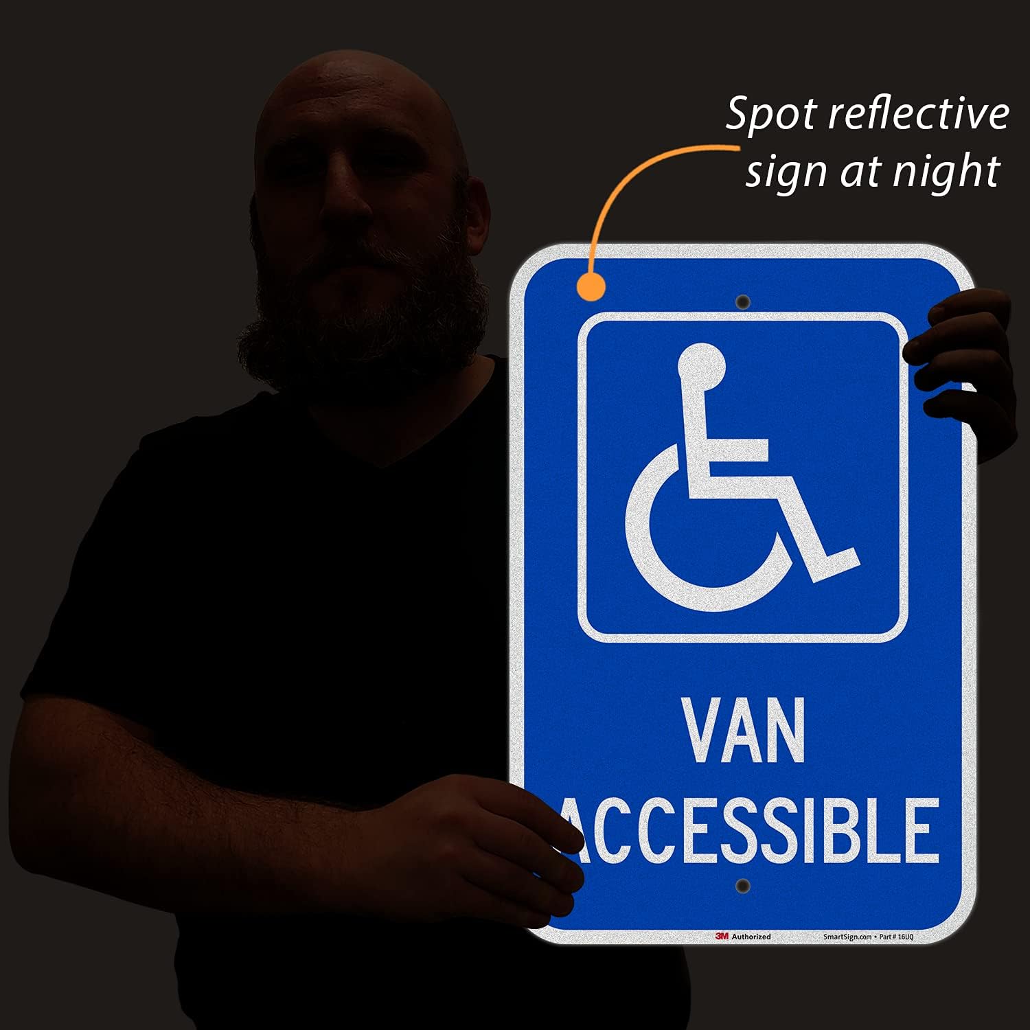 SmartSign - K-1533-EG-12x18-D2 "Van Accessible" Sign | 12" x 18" 3M Engineer Grade Reflective Aluminum