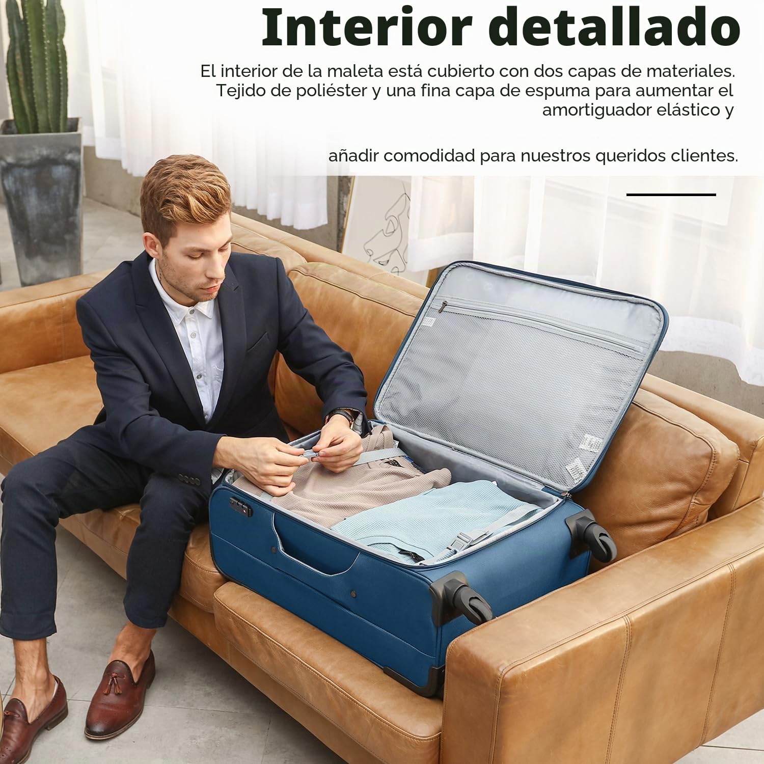 COOLIFE Maleta Trolley Blanda 66cm y 1 Bolsa Bandolera Grande