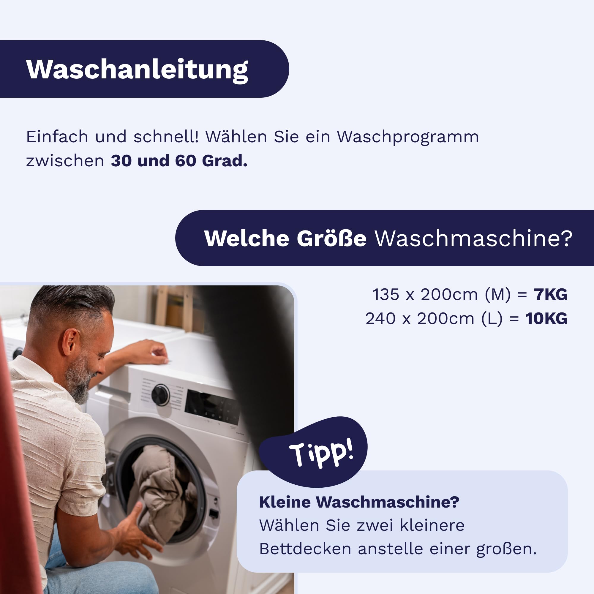 Zelesta Wonderbed Waschbare Bettdecke ohne bezug – Bettdecke & Bezug in einem | Waschbar & Trocknergeeignet | Antiallergisch, Atmungsaktiv & Temperaturregulierend (140x200 cm)