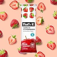 Vista 4 de That's it. Barra de fruta real 100% natural de manzana + fresa, la mejor fibra vegana, snack saludable sin gluten, bocadillo paleo para niños