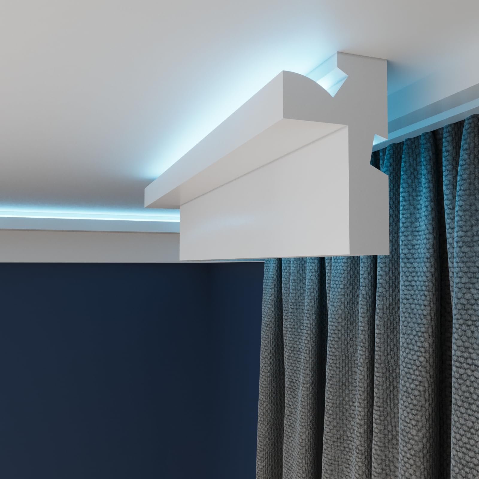 WOLDECOR LED Cornice Coving for Ceilings, Premium Extruded Polystyrene Ceiling Moulding Trim, Lightweight and Paintable Decorative Coving, Durable LED Lighting Coving (WLP11, 10 Meters)