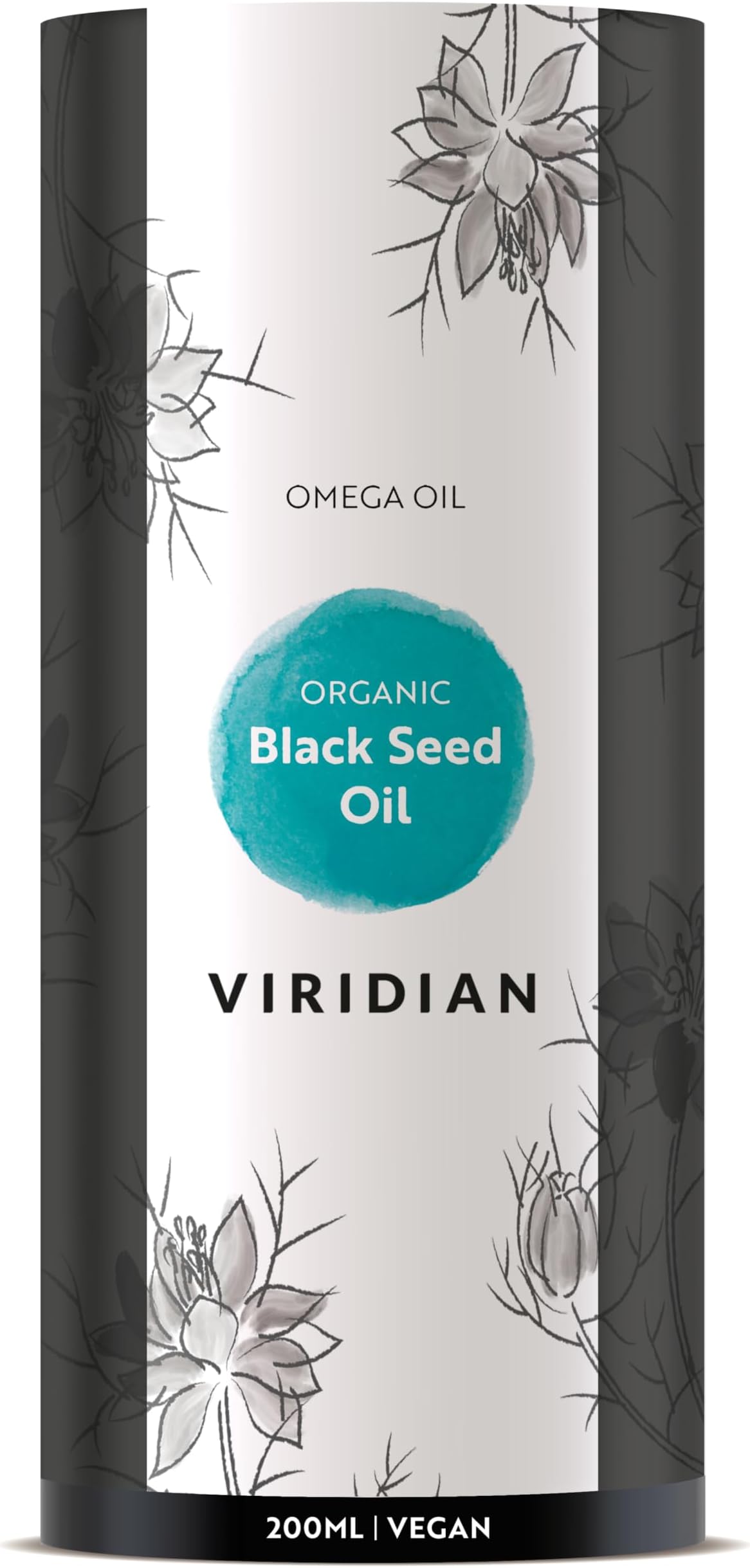 Viridian - 100% Organic Black Seed Oil – 200ml | Certified Organic Nigella Sativa Oil | First Cold-Pressed, Solvent-Free, Nitrogen-Sealed & Packaged in Amber Glass | Vegan & 100% Active Ingredients