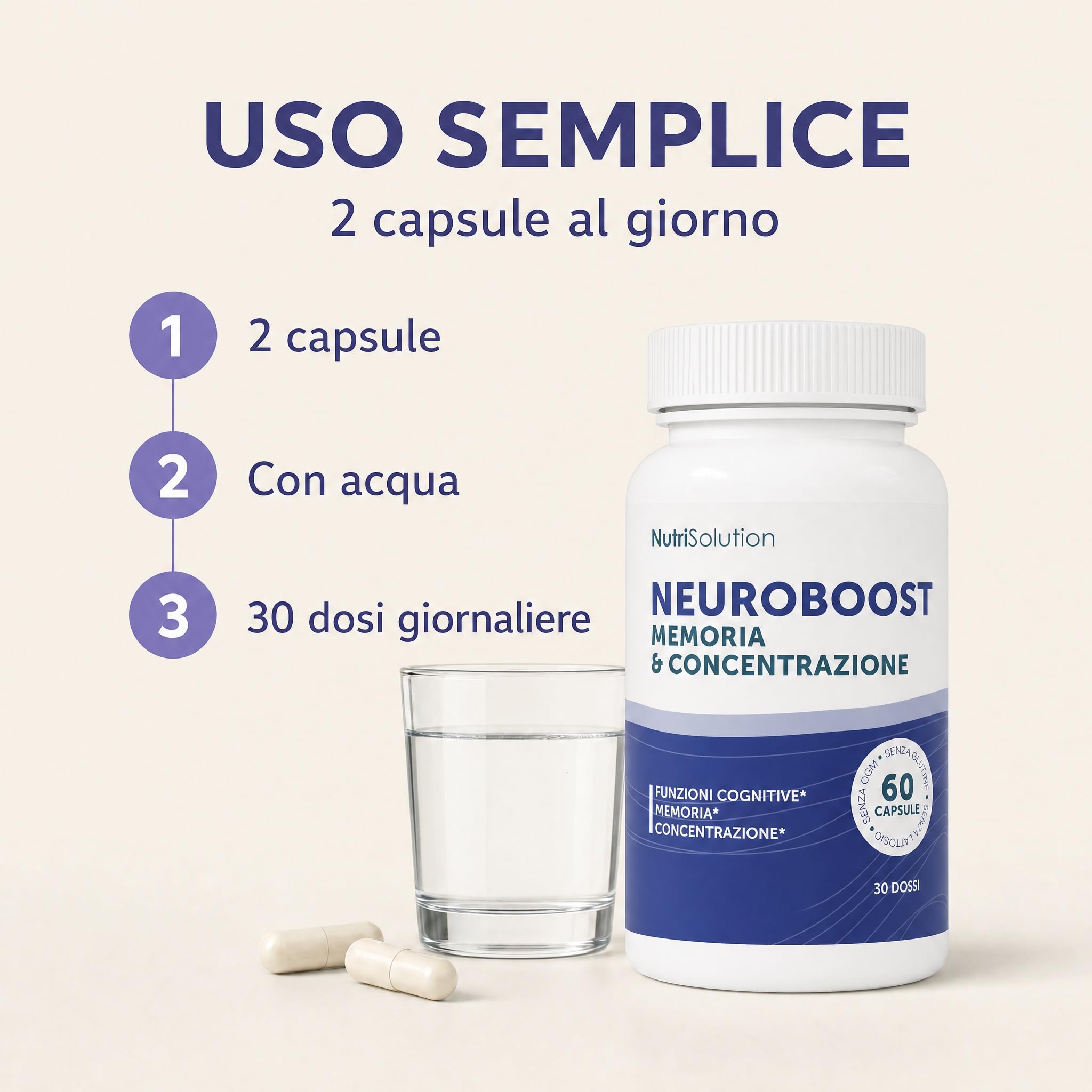 NutriSolution Neuro Boost - 6 confezioni | Integratore alimentare | 360 capsule | Prodotto in Francia