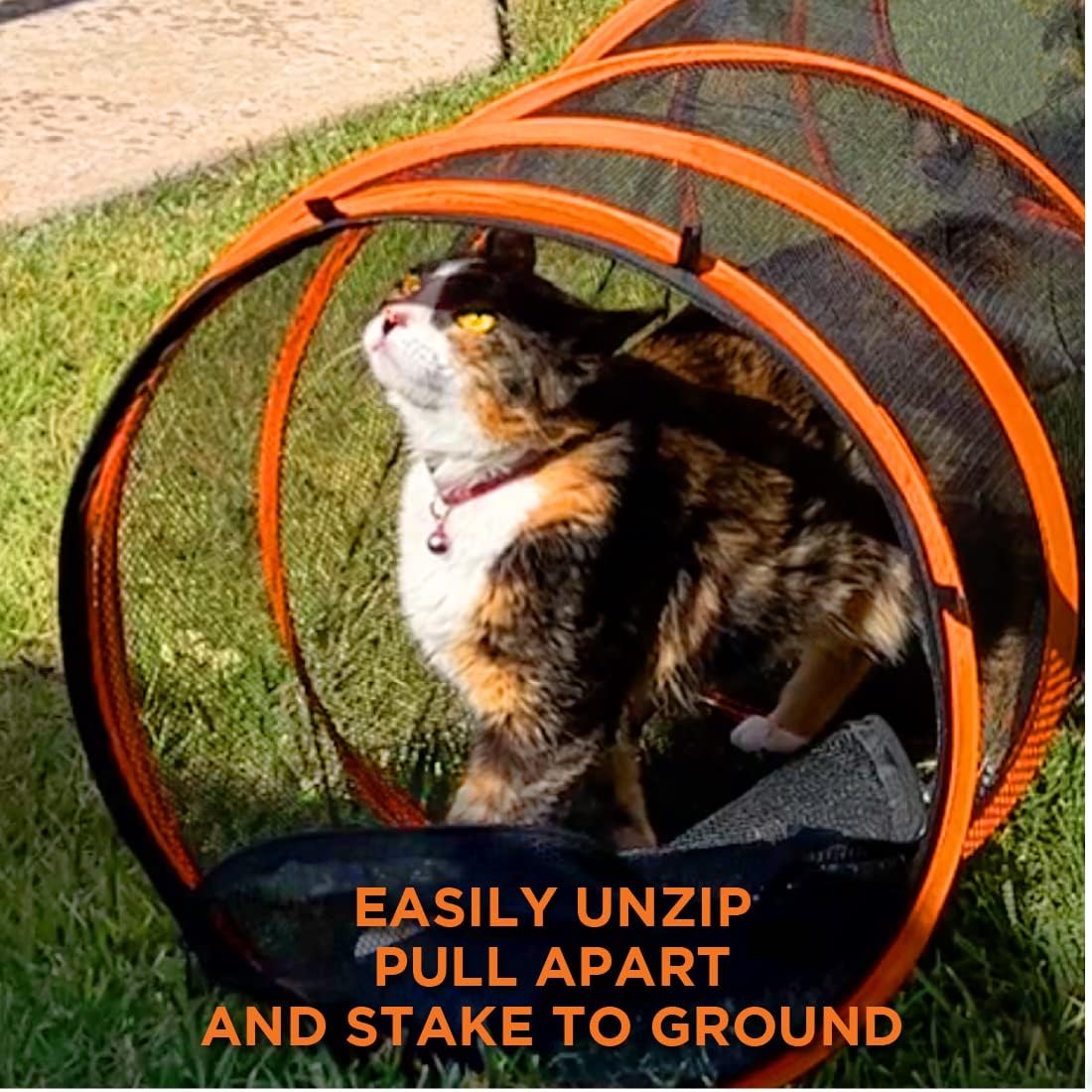 Trenton Gifts Cats Ultimate Playtime Experience with Our 5 FT. Indoor/Outdoor Steel Spring Frame Cat Tunnel - Complete with Carry Case for Easy Transport
