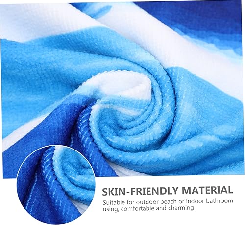 Miniatura 5 de DECHOUS Toalla de playa grande de microfibra, toallas de bebé para el cabello, toallas de baño de gran tamaño para adultos, toallas azules, toallas