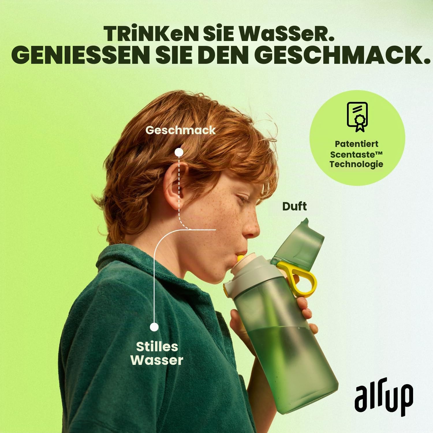 air up® Trinkflasche Click Shrimp Pink Original Starter-Set mit Kapseln in 5 Geschmacksrichtungen | Trinkflasche mit zuckerfreiem Geschmack | spülmaschinenfest, BPA-frei