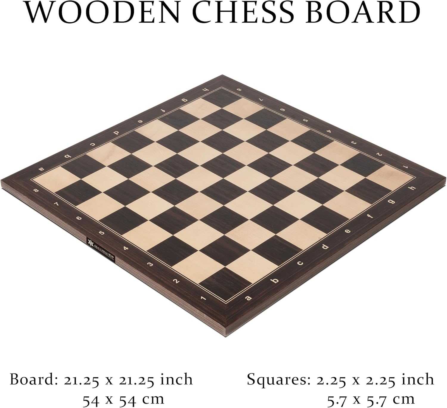 A&A 21.25" Professional Wooden Tournament Chess Board with A&A 2 Pack Chess Scorebook