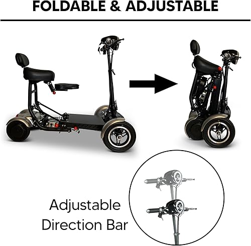 Miniatura 45 de MS-3000 Scooter eléctrico para adultos, scooters plegables para personas mayores, scooter de movilidad de 4 ruedas con silla, scooter eléctrico