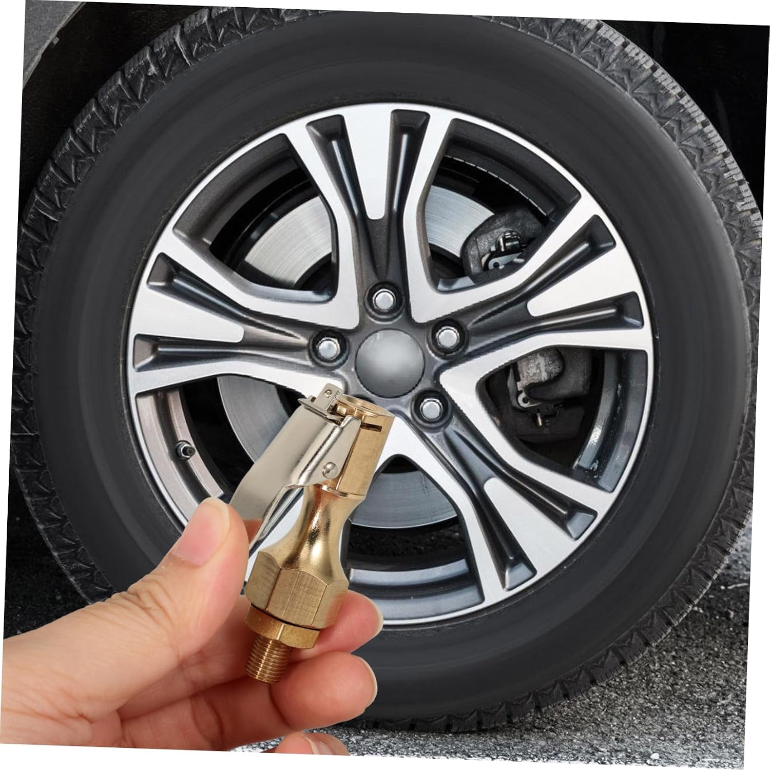 2pcs Quick Connect Locking Air Chuck Tire Inflator Clips for Car Truck Rv Secure Seal Tire Chuck with Enhanced Threaded Design Compatible with Air Pressure Gauges and Compressors